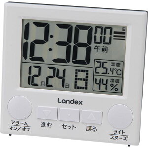 ランデックス 電波デジタル置時計 ラクミエル YT5308WH
