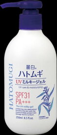 麗白　ハトムギ　UVミルキージェル　250ml 【 熊野油脂 】 【 UV・日焼け止め 】