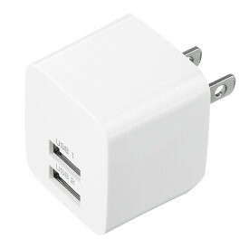 USB充電器（2ポート・合計2.4A・ホワイト） [ACA-IP44W]