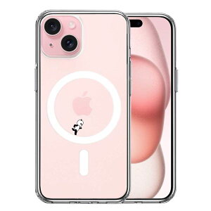 iPhone 15 MagSafe対応 側面ソフト 背面ハード ハイブリッド ケース よく見たら パンダ 小走り中 単品