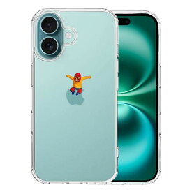 iPhone16 側面ソフト 背面ハード ハイブリッド クリア ケース ジャケット 覆面 プロレスラー 単品