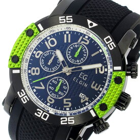 エルジン ELGIN クオーツ クロノ メンズ 腕時計 EG-001-GR グリーン 国内正規品 ブラック
