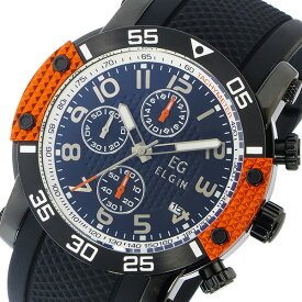 エルジン ELGIN クオーツ クロノ メンズ 腕時計 EG-001-O オレンジ 国内正規品 ブラック