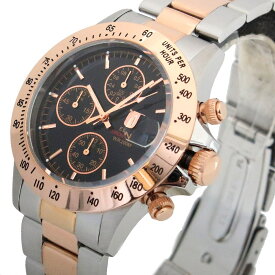 エルジン ELGIN クロノグラフ 腕時計 FK1184PG-B メンズ ブラック ピンクゴールド 国内正規品