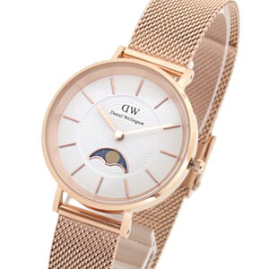 _jGEFg DANIEL WELLINGTON Petite Lune Moonphase 32mm Melrose RoseGold White DW00100773 rv fB[X zCg NI[c [tFCY