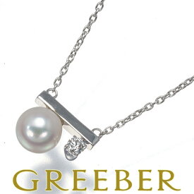 TASAKI タサキ ネックレス パール 真珠 7.0mm ダイヤ ダイヤモンド 0.07ct プチバランスクラス 一粒 K18WG Necklace【中古】BLJ