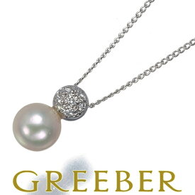 TASAKI タサキ ネックレス パール 真珠 6.4mm ダイヤ ダイヤモンド 0.04ct パヴェ 一粒 Pt850 Necklace【中古】BLJ