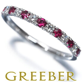 TASAKI タサキ リング ルビー ダイヤ ダイヤモンド 0.19ct ハーフエタニティ 14号 K18WG Ring 指輪 【中古】BLJ