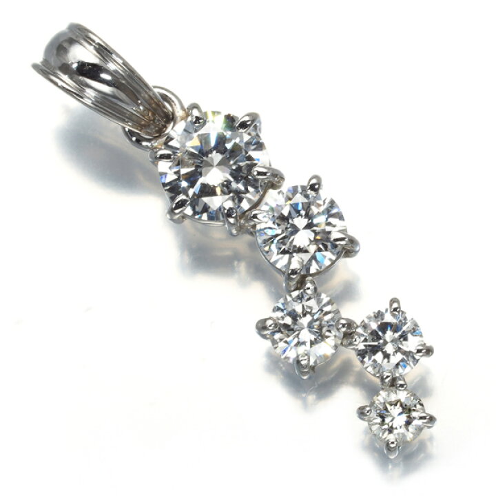 楽天市場】ダイヤ ダイヤモンド 0.71ct 5P ペンダント トップ Pt900 