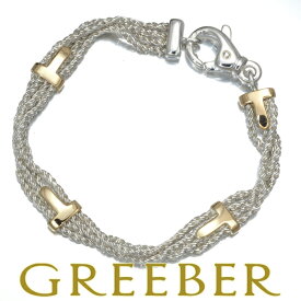 Tiffany&Co. ティファニー ブレスレット コンビカラー T ロープ 4連 K18YG/シルバー 925 Bracelet【中古】BLJ