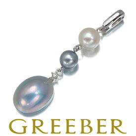 TASAKI タサキ ペンダント トップ パール 真珠 マベパール 真珠 ダイヤ ダイヤモンド 0.01ct K18WG Pendant【中古】BLJ