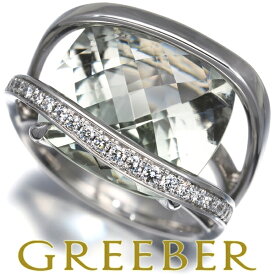 TASAKI タサキ リング グリーンクォーツ ダイヤ ダイヤモンド 0.19ct 13号 K18WG Ring 指輪 【中古】BLJ