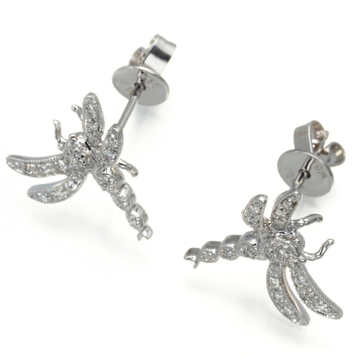 楽天市場】ダイヤ ダイヤモンド 0.15ct トンボ アニマル ピアス 
