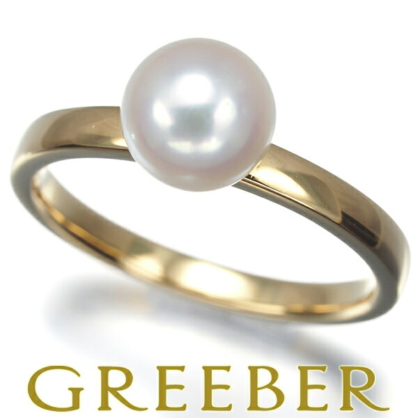 ★スーパーSALE特別価格★ TASAKI タサキ リング パール 真珠 6.7mm 一粒 10号 K18YG Pearl Ring 指輪 【中古】BLJ