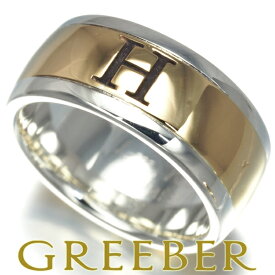 HERMES エルメス リング Hロゴ コンビカラー 50号 シルバー 925/K18YG Ring 指輪 【中古】BLJ