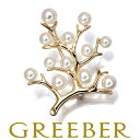 ★ポイント5倍対象商品★ MIKIMOTO ミキモト ブローチ パール 真珠 3.8-5.1mm 幸福の木 K14YG Brooch【中古】BLJ