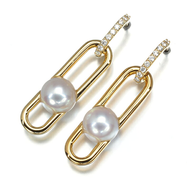 楽天市場】TASAKI タサキ ピアス パール 真珠 7.8mm ダイヤ  