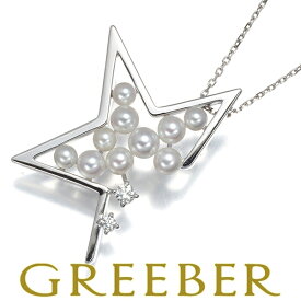 TASAKI タサキ ネックレス ベビー パール 真珠 3.0-4.0mm ダイヤ ダイヤモンド アブストラクトスター ルーチェ K18WG Necklace【中古】BLJ 大幅値下げ品