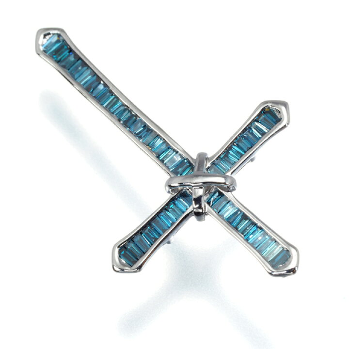 楽天市場】ブルーダイヤ ダイヤモンド 0.40ct クロス ペンダント 