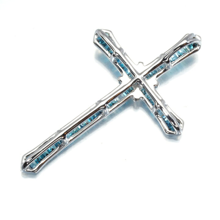 楽天市場】ブルーダイヤ ダイヤモンド 0.40ct クロス ペンダント 