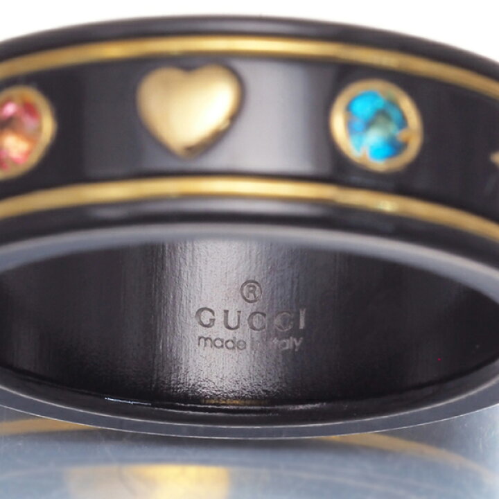 楽天市場】GUCCI グッチ リング ジェムストーン アイコン 16号 K18YG 
