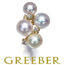 TASAKI タサキ イヤリング パール 真珠 6.4-7.6mm ダイヤ ダイヤモンド 0.09ct 片耳 K18YG Earrings【中古】BLJ 大幅値下げ品