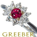 ★スーパーSALE特別価格★ Tiffany&Co. ティファニー リング ルビー ダイヤ ダイヤモンド フラワー 13号 Pt950 箱 Rin…