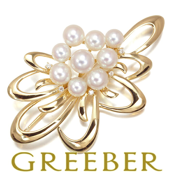 楽天市場】ミキモト ブローチ パール 真珠 6.0-7.5mm ダイヤ  