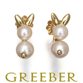 ★ポイント5倍対象商品★ Van Cleef & Arpels ヴァンクリーフ&アーペル イヤリング パール 真珠 4.7-5.6mm ラパン K18YG 未修理証明書 Earrings【中古】BLJ
