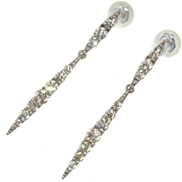 楽天市場】カシケイ ピアス ブラウンダイヤ ダイヤモンド 1.00ct 