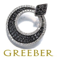 ★ポイント5倍対象商品★ブラック&クリア ダイヤ ダイヤモンド 0.80ct パヴェ ペンダント トップ K18WG/…