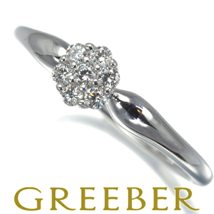 楽天市場】ダイヤ ダイヤモンド 0.13ct フラワー リング K18WG Diamond  