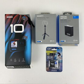 【中古】 GoPro ゴープロ ウェアラブルカメラ HERO10 Black バッテリー ショーティー microSDXCカード セット CHDHX-101-FW cs-001-02