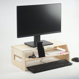 ひのき パソコン台 モニター台 PC台 スマホ立て 木製 桧 パソコンラック 国産 ヒノキ 日本製