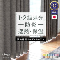 防炎・遮光カーテン『リエージュ』　イージーオーダーカーテン　選べるカラー　国内縫製　国産　日本製　…