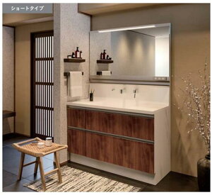 ★タカラスタンダード 洗面化粧台 リジャスト ハイバックカウンター 間口 120cm 1200mm 2段スライドタイプ アクリル人造大理石 シングルレバー式シャワー水栓 大型ミラー ショートタイプ サイ