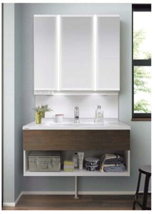 楽天市場 パナソニック シーライン Gc 095h フロートオープン 抗菌加工 Led 収納付 3面鏡 扉柄 タイプb 水栓 マルチシングルレバーシャワー 幅900mm 洗面ドレッシング 洗面化粧台 送料無料 建材アウトレットrico