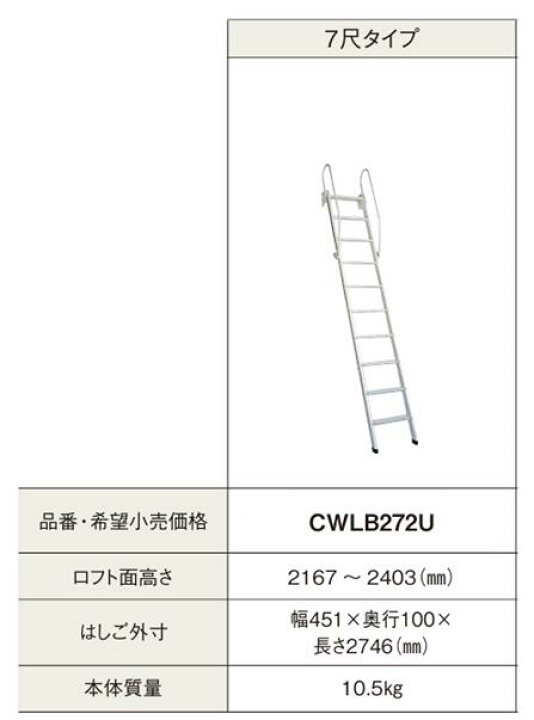 楽天市場】☆パナソニック ロフトはしご らくらくスライドタイプ7尺 