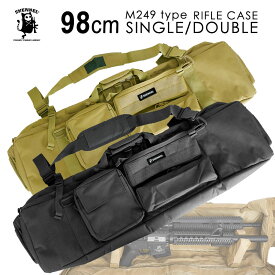 SHENKEL シェンケル M249タイプ 大型 大容量 ライフルケース ソフト ガンケース 2丁 シングル/ダブル 95cm ブラック タン ライフル サバゲー サバイバルゲーム 装備 エアガン