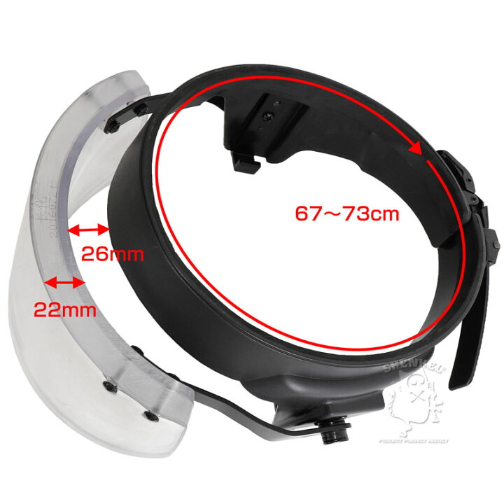楽天市場】LI-2028タイプ 防弾バイザー ヘルメットシールド 肉厚22mm 