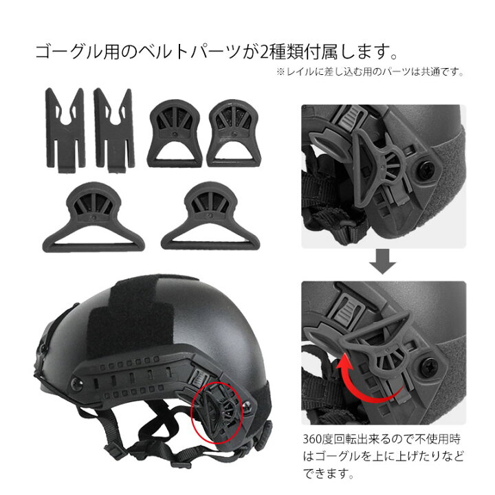 BALLISTICタイプ 🌸 RAIL 3.0 ダイヤル調整式 【レギュラー (R)】 [ ブラック ] ミリタリーヘルメット