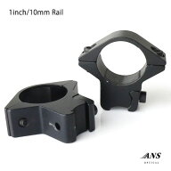 【送料無料】マウント リング ローマウント リング径 1インチ （25.4mm）/ ベース対応幅10mm BK スコープ…