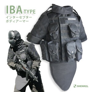 SHENKEL IBA インターセプタ? ボディアーマー OTV レプリカ 黒 アメリカ軍 タクティカルベスト ポーチ付き サバゲー サバイバルゲーム 装備 メンズ レディース 服 服装