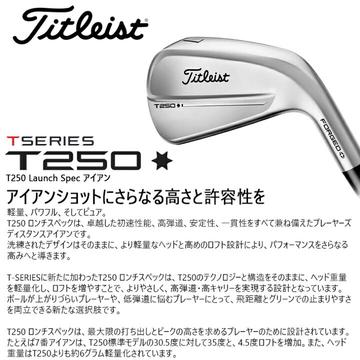 楽天市場】タイトリスト T250 ロンチスペック アイアン6本セット(5I-PW 
