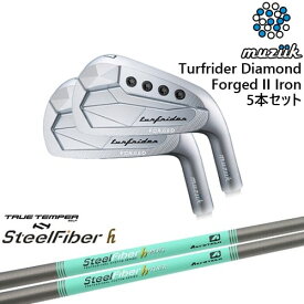 【工房カスタム】TurfRider Diamond Forged II アイアン5本set(6-P)[6P]ムジークMUZIIK スチールファイバーh(パラレル) SteelFiberTRUE TEMPER