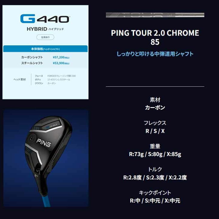 楽天市場】【在庫品即納】ピン G440 ハイブリッド ユーティリティHB UT 