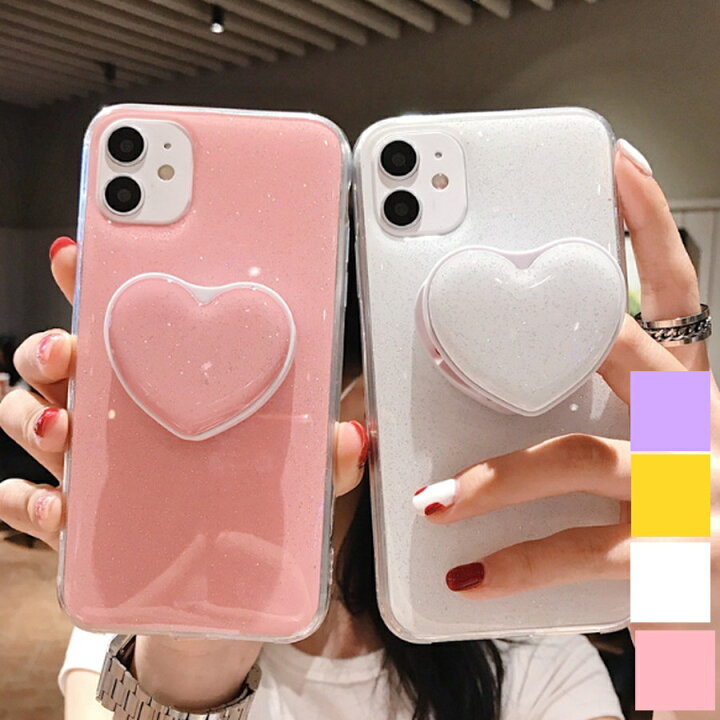 楽天市場 スマホケース キラキラポップハートバンカーリング付 Iphoneケース A オーバーラップ楽天市場店