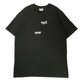 【中古】Supreme x COMME des GARCONS SHIRT Split Box Logo Tee Tシャツ 黒 18AW シュプリーム スプリット ボックスロゴ WHITE M 【A2】