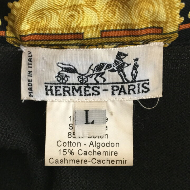楽天市場】HERMES エルメス シルクニットシャツ ブラック セリエボタン 