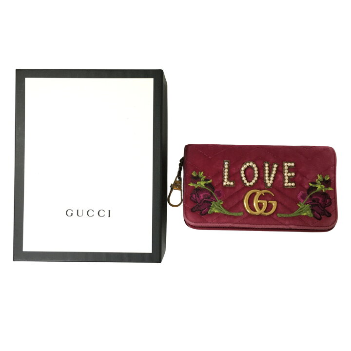楽天市場】GUCCI グッチ GGマーモント ベルベット チェーン ピンク  
